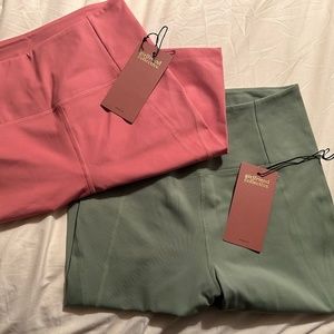 2 NWT Girlfriend Collective Compressive Bike Shorts Medium Green Pink High Rise